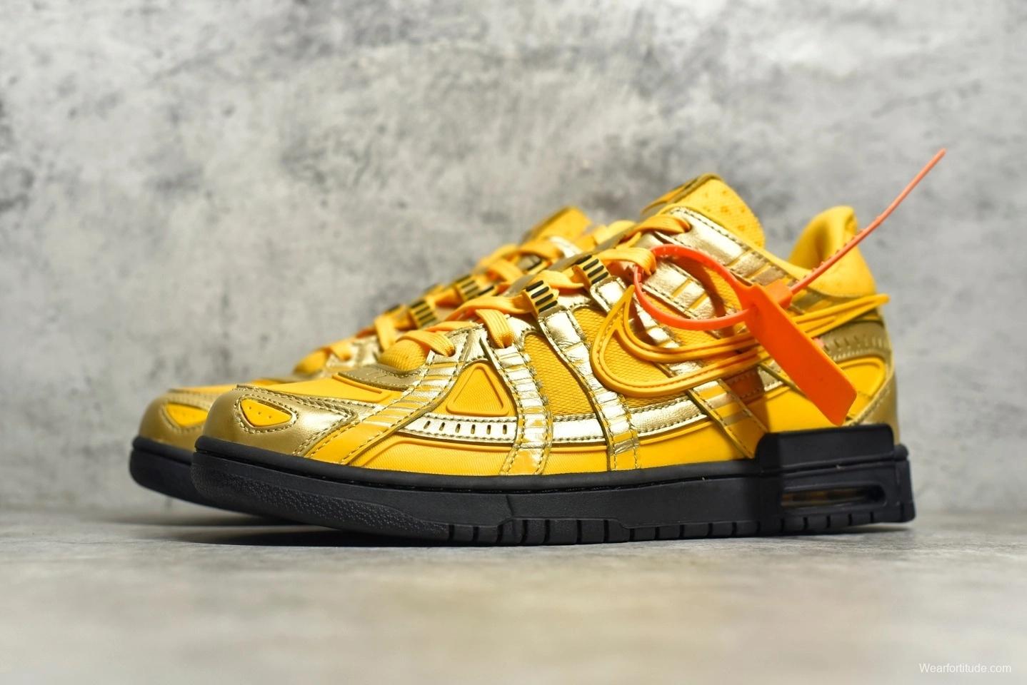 OFF-White x NK Air Rubber Dunk University Gold