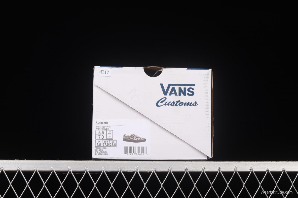 Vans Authentic Vance Leopard pattern customized popular style low upper board shoes VN0A4BV5VBR