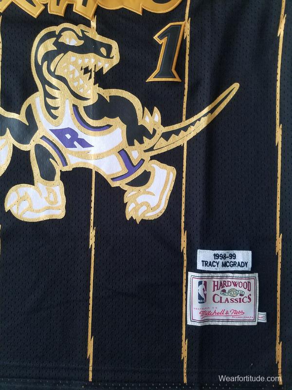 Tracy McGrady 1 1998-99 Throwback Classics Black Golden Edition Jersey