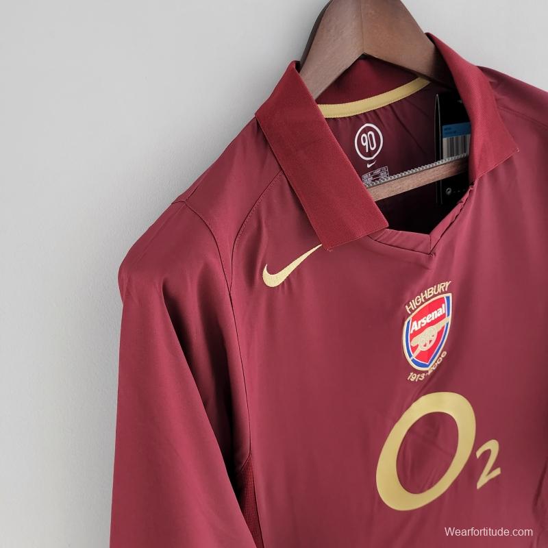 Retro Long Sleeve 05/06 Arsenal Home Soccer Jersey