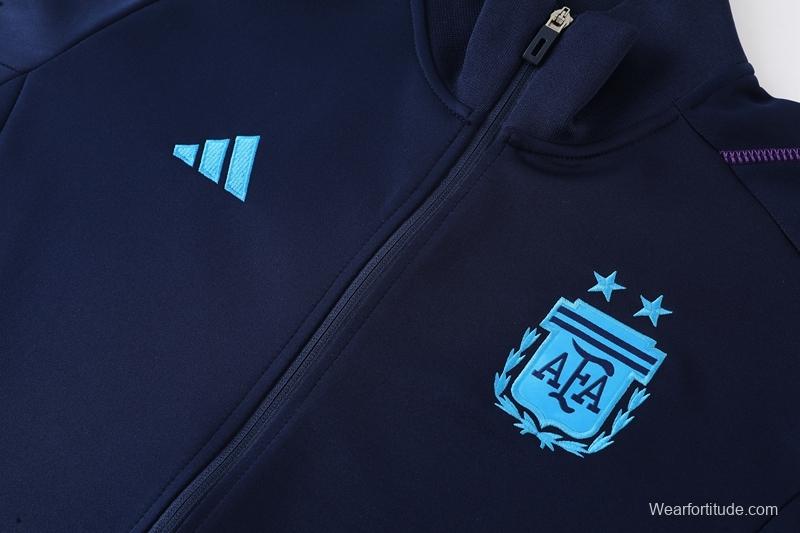 2022 Argentina Navy Full Zipper Tracksuit