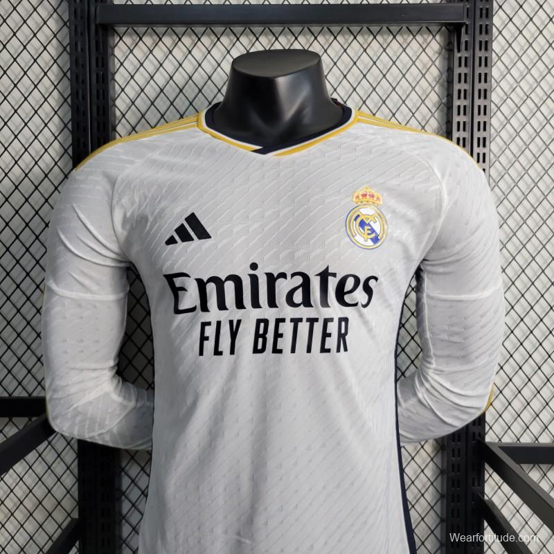 Player Version 23-24 Long Sleeve Real Madrid Home Jersey