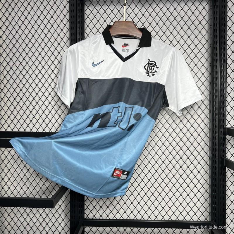 Retro 99/00 Glasgow Rangers Away White/Blue Jersey