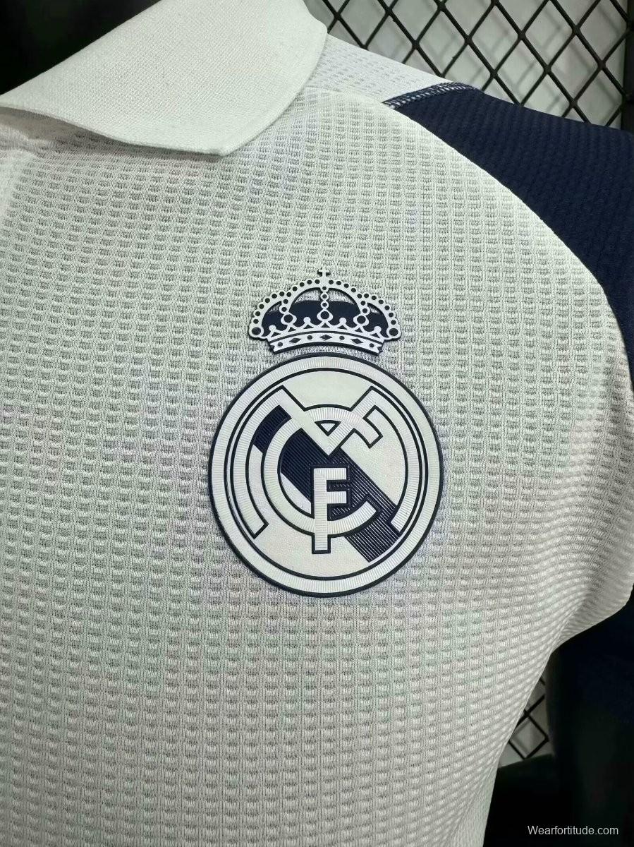 Player Version 24/25 Real Madrid White Navy POLO Jersey